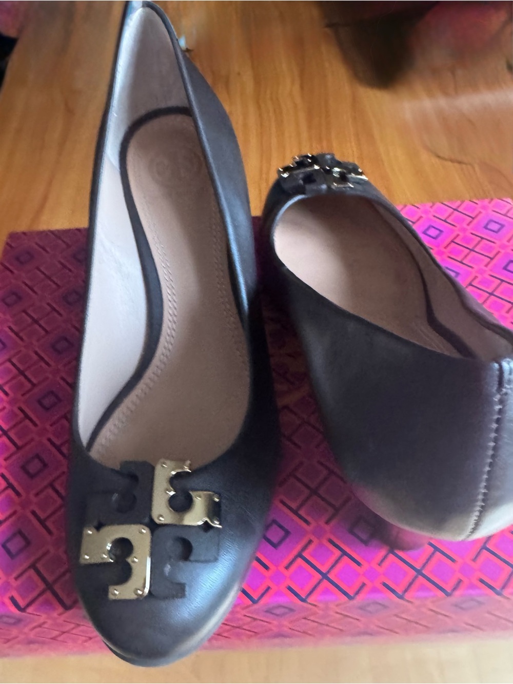Tory Burch Classic Wedges with Gold Accent
